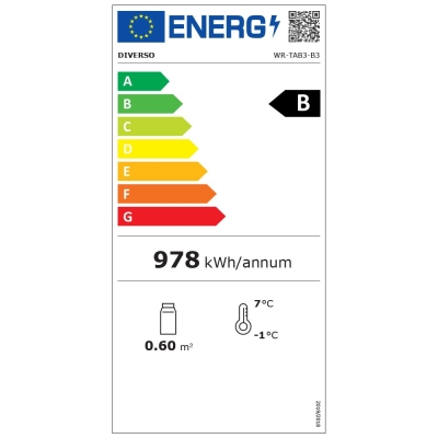 Refroidisseur de bouteilles "arrière bar" ventilé, 3 portes vitrées battantes WR-TAB3-B3
